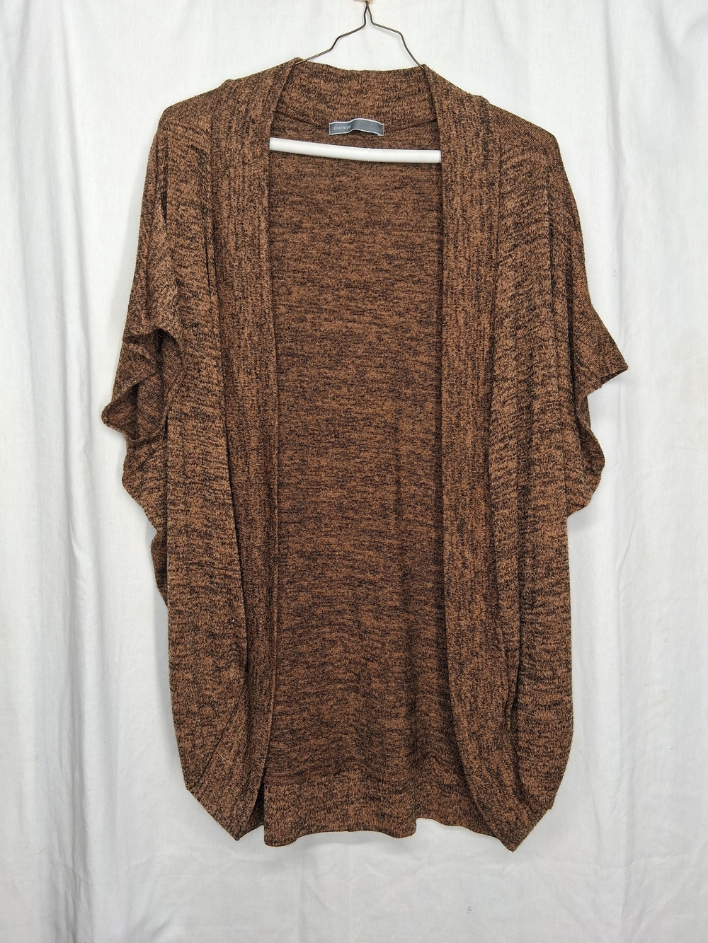 Cherish Brown Marled Open-Front Women's Cardigan